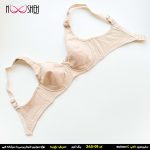 محصول شماره 7 سوتین نخی کرم فنردار بندطبی کاپ سی نوشه پوش کد-24301