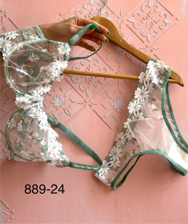 عکس محصول رنگ سبز صابونی ست فانتزی دانتل اروپایی انوشه – کد 889