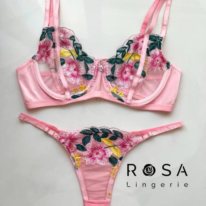 عکس محصول ست لباس زیر گیپور فانتزی فنر دار رُزا -کد 8509
