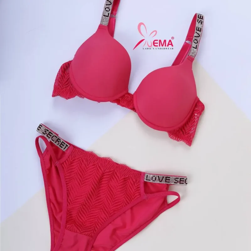 قرمز-ست اسفنجی فنردار بند نگینی EMA -کد 9060