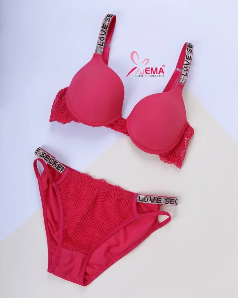 قرمز-ست اسفنجی فنردار بند نگینی EMA -کد 9060