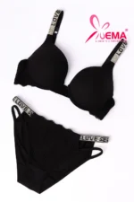 مشکی-ست اسفنجی فنردار بند نگینی EMA -کد 9060