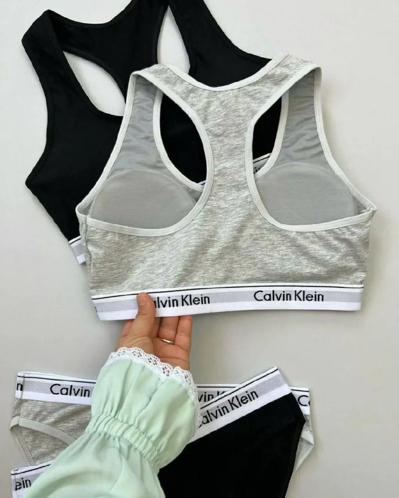 پشت کار-ست نیم تنه و شورت نخ پنبه Calvin Klein مرلین | کد 7224