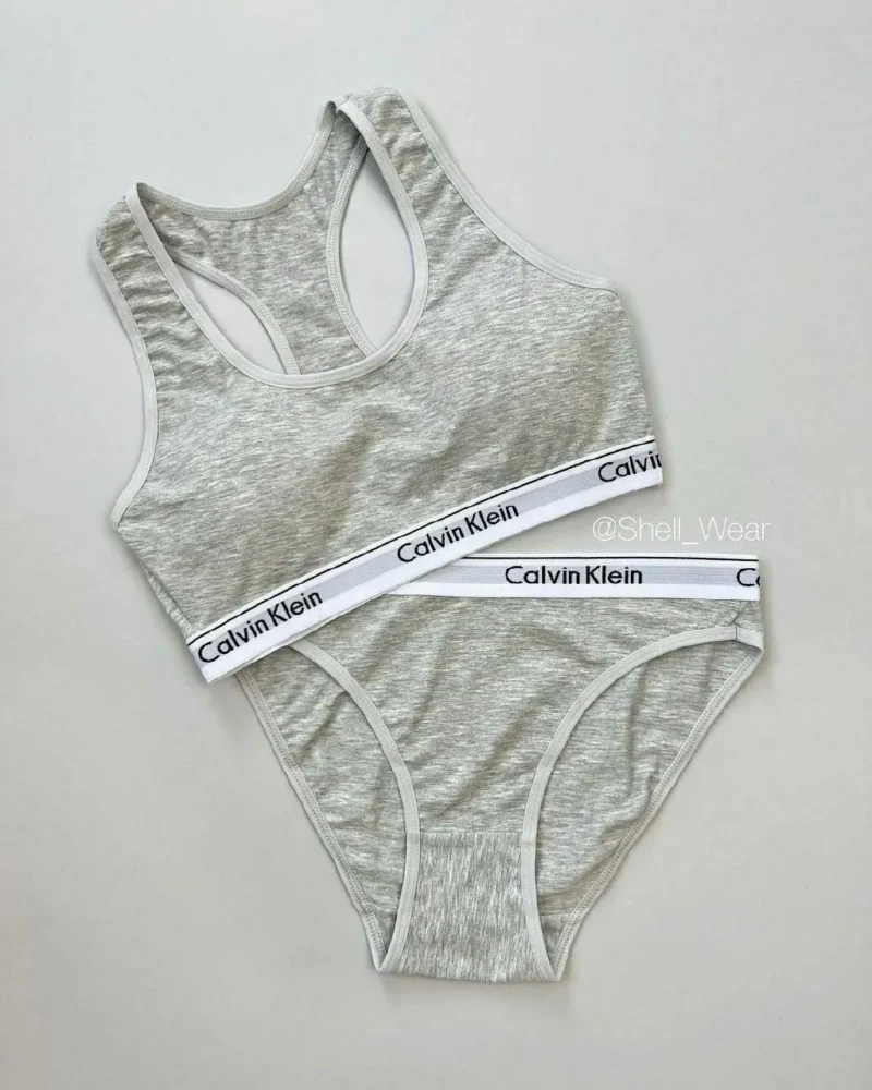 طوسی-ست نیم تنه و شورت نخ پنبه Calvin Klein مرلین | کد 7224