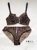 ست سوتین و شورت گیپور پلنگی رُزا ROSA-کد9506